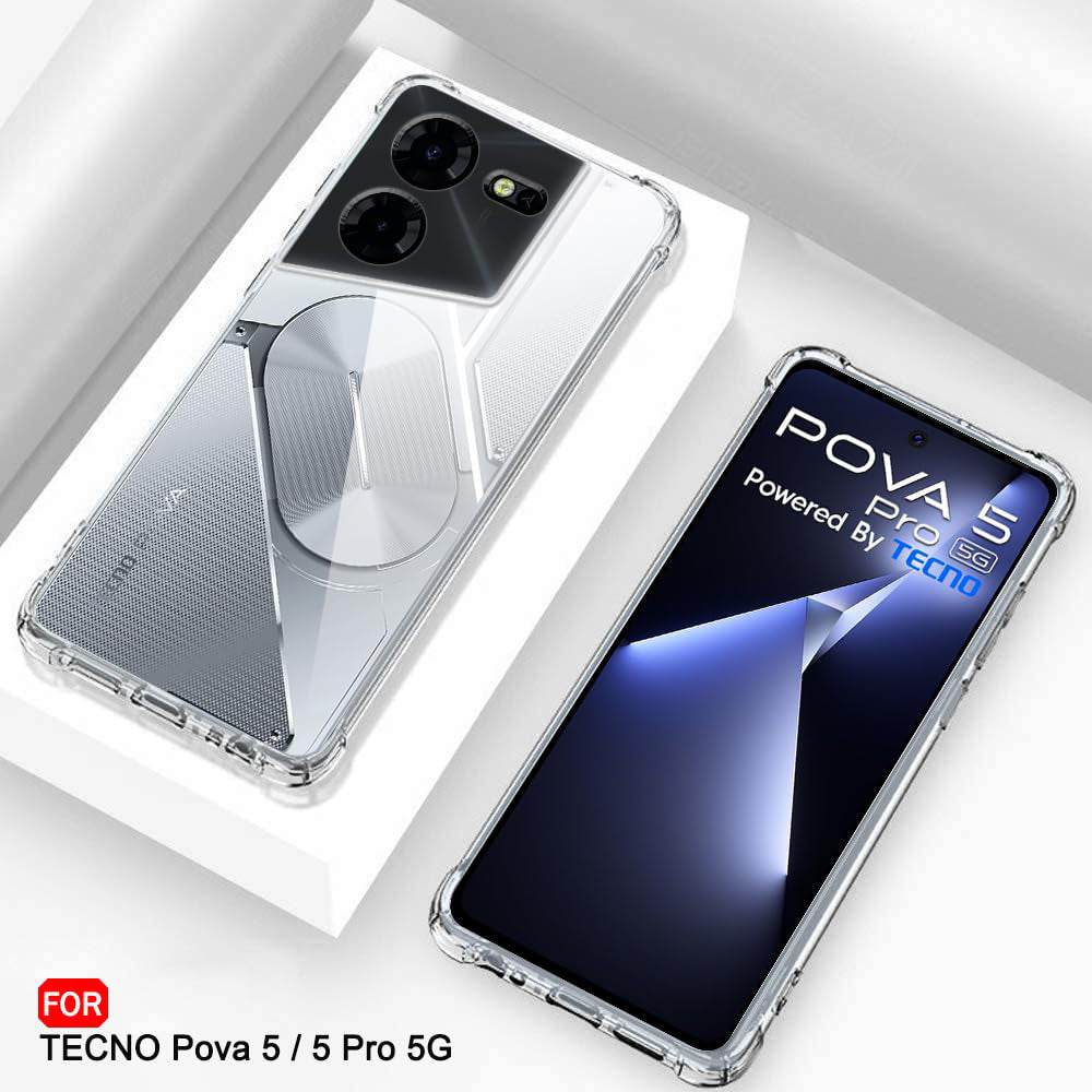 Калъф за Tecno Pova 5 Pro, Techsuit, противоударен прозрачен, прозрачен