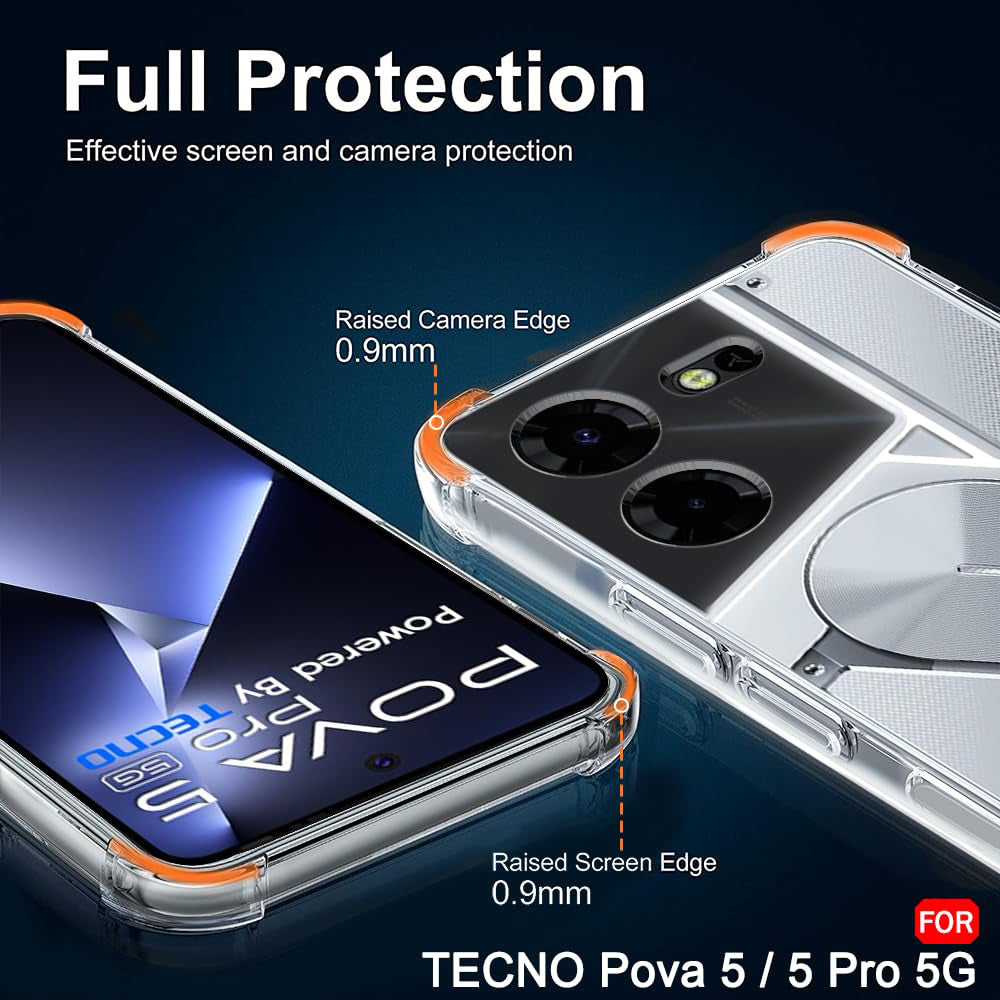 Калъф за Tecno Pova 5 Pro, Techsuit, противоударен прозрачен, прозрачен