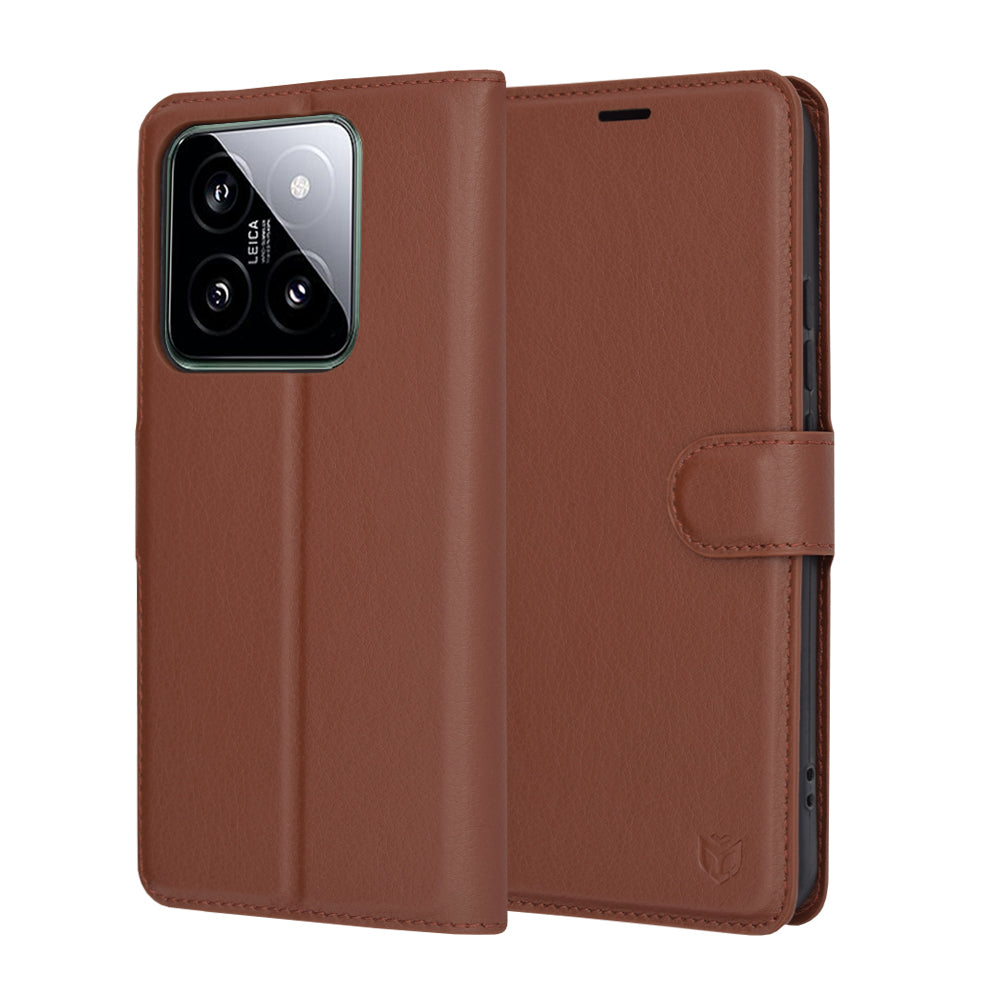 Калъф за Xiaomi 14, Techsuit, Leather Folio, Кафяв