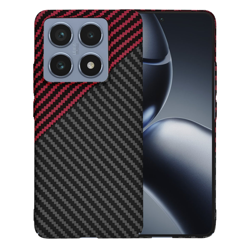 Калъф за Xiaomi 14T Pro, Techsuit, Carbonite FiberShell, Черно Червен