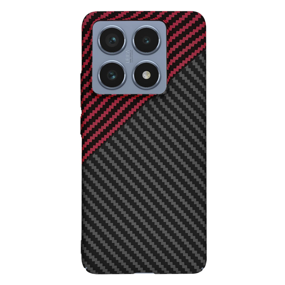 Калъф за Xiaomi 14T Pro, Techsuit, Carbonite FiberShell, Черно Червен