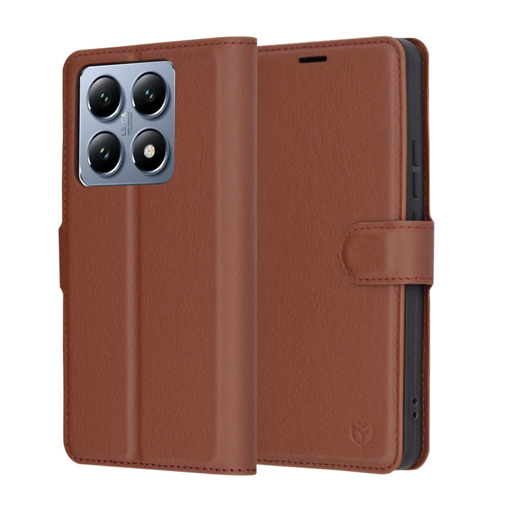 Калъф за Xiaomi 14T Pro, Techsuit, Leather Folio, Кафяв