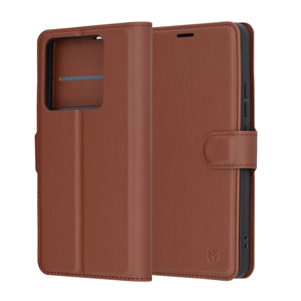 Калъф за Xiaomi 14T Pro, Techsuit, Leather Folio, Кафяв