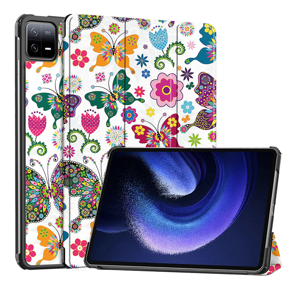 Калъф за Xiaomi Pad 6 / 6 Pro, Techsuit, FoldPro Butterfly, Многоцветен