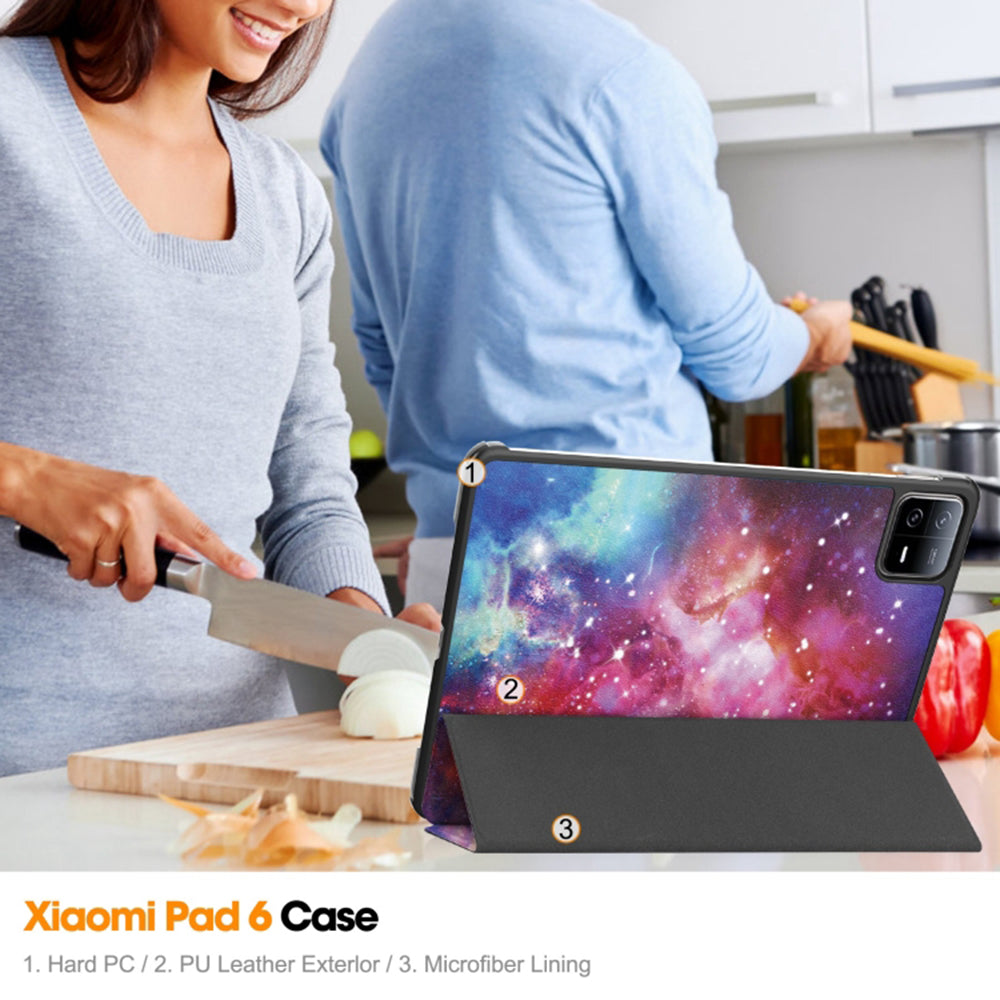 Калъф за Xiaomi Pad 6 / 6 Pro, Techsuit, FoldPro Galaxy, Многоцветен