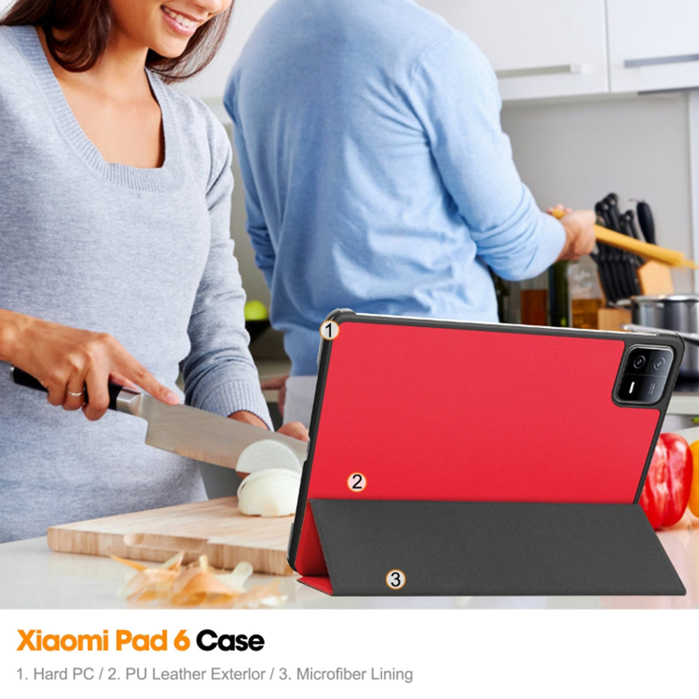 Калъф за Xiaomi Pad 6 / 6 Pro, Techsuit, FoldPro, Червен