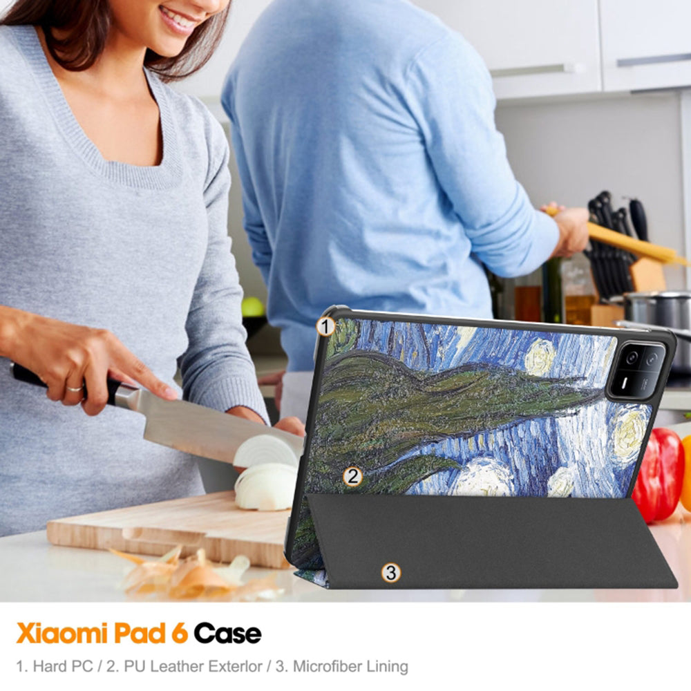 Калъф за Xiaomi Pad 6 / 6 Pro, Techsuit, FoldPro Starry Night, Многоцветен