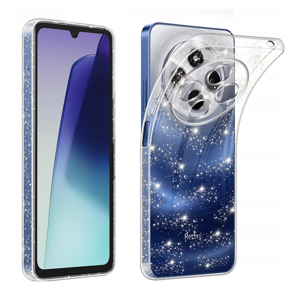 Калъф за Xiaomi Poco C75 / Redmi 14C, Techsuit, SparkleSkin, Прозрачен