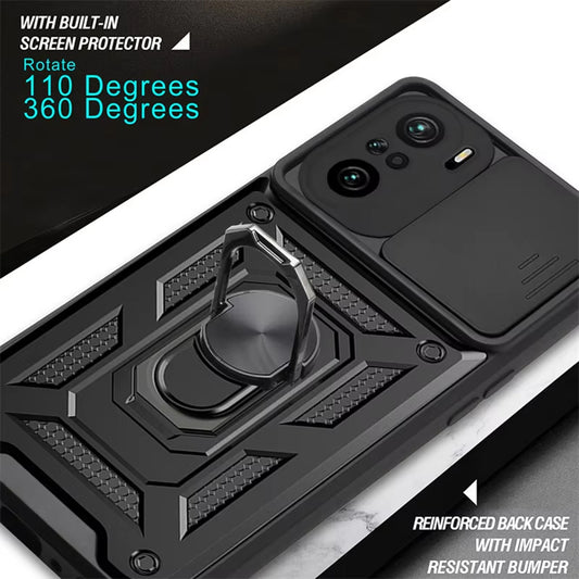 Калъф за Xiaomi Poco F3 / Mi 11i, Techsuit, CamShield, Черен