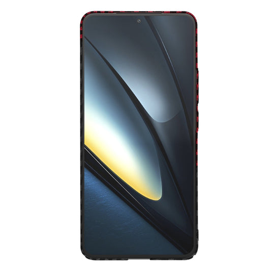 Калъф за Xiaomi Poco F6 Pro, Techsuit, Carbonite FiberShell, Черно Червен