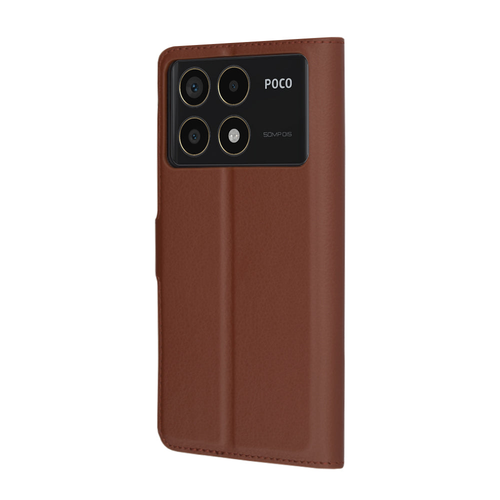 Калъф за Xiaomi Poco F6 Pro, Techsuit, Leather Folio, Кафяв