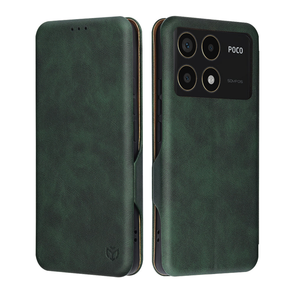 Калъф за Xiaomi Poco F6 Pro, Techsuit, Safe Wallet Plus, Зелен