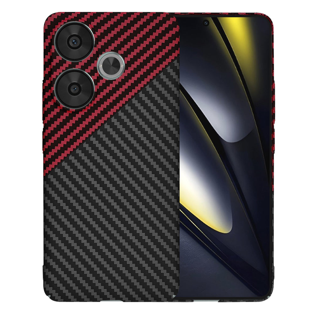 Калъф за Xiaomi Poco F6, Techsuit, Carbonite FiberShell, Черно Червен