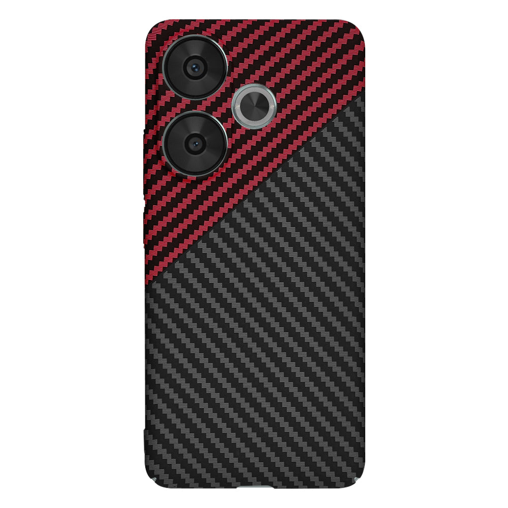 Калъф за Xiaomi Poco F6, Techsuit, Carbonite FiberShell, Черно Червен