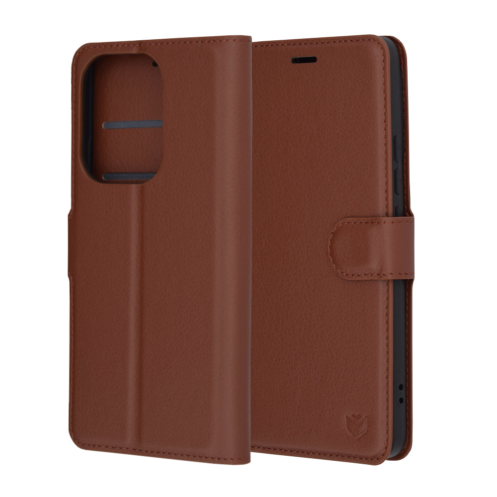 Калъф за Xiaomi Poco F6, Techsuit, Leather Folio, Кафяв