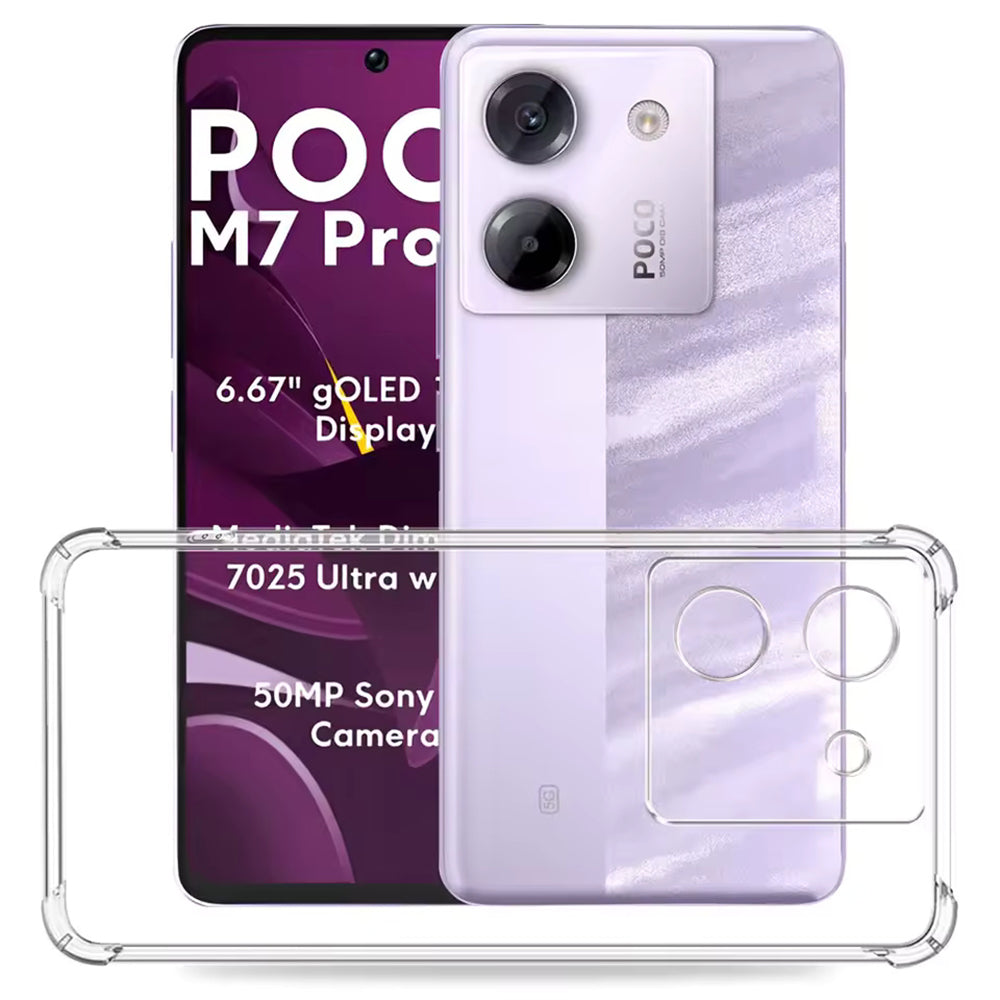 Калъф за Xiaomi Poco M7 Pro 5G, Techsuit, Shockproof Clear, Прозрачен