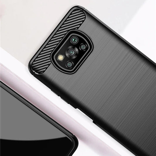 Калъф за Xiaomi Poco X3 Pro / X3 NFC / X3, Techsuit, Карбон, Черен
