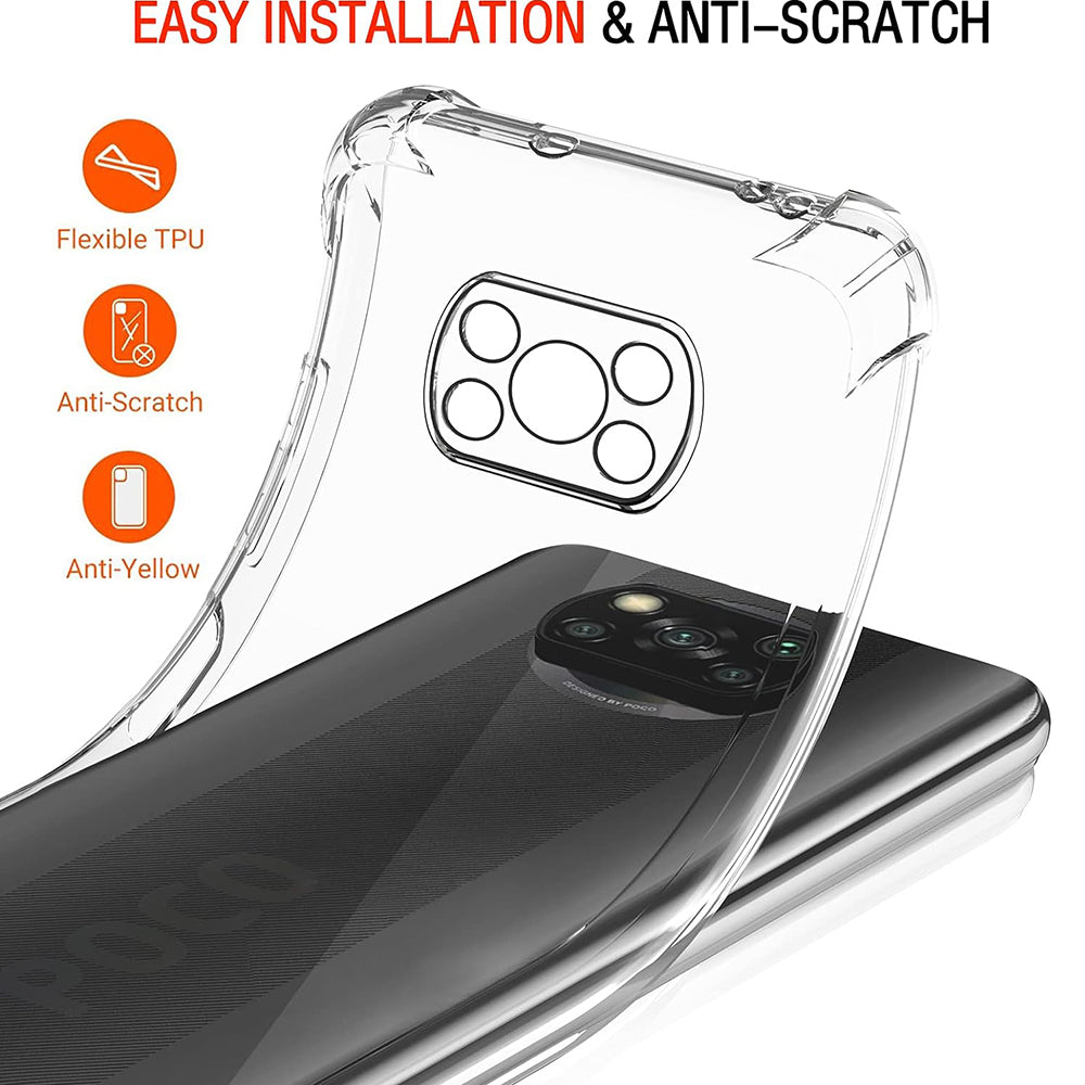 Калъф за Xiaomi Poco X3 Pro / X3 NFC / X3, Techsuit, противоударен прозрачен, прозрачен