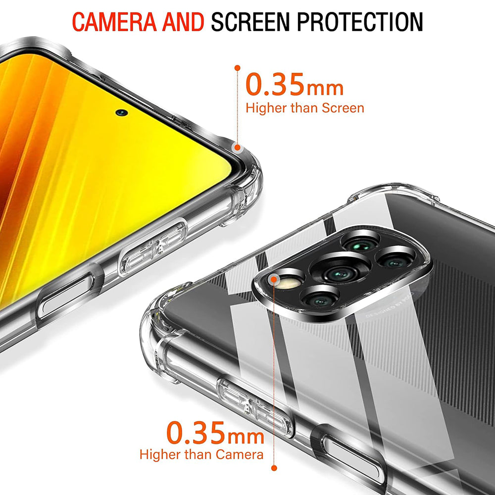 Калъф за Xiaomi Poco X3 Pro / X3 NFC / X3, Techsuit, противоударен прозрачен, прозрачен