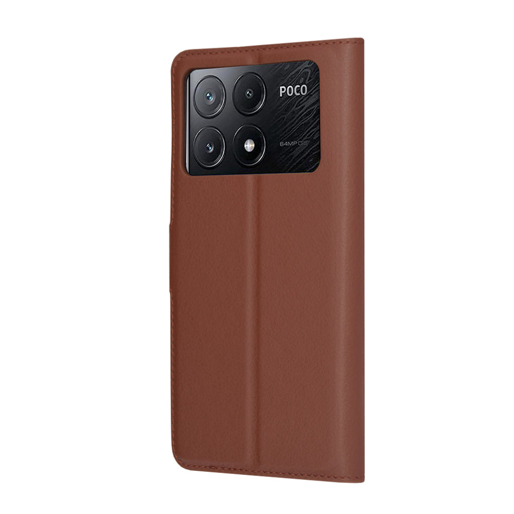 Калъф за Xiaomi Poco X6 Pro, Techsuit, Leather Folio, Кафяв