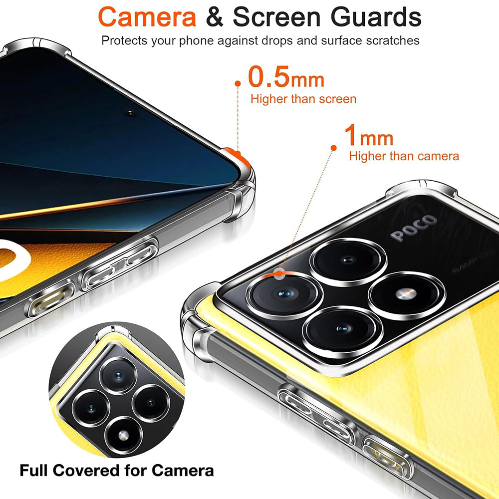 Калъф за Xiaomi Poco X6 Pro, Techsuit, противоударен прозрачен, прозрачен