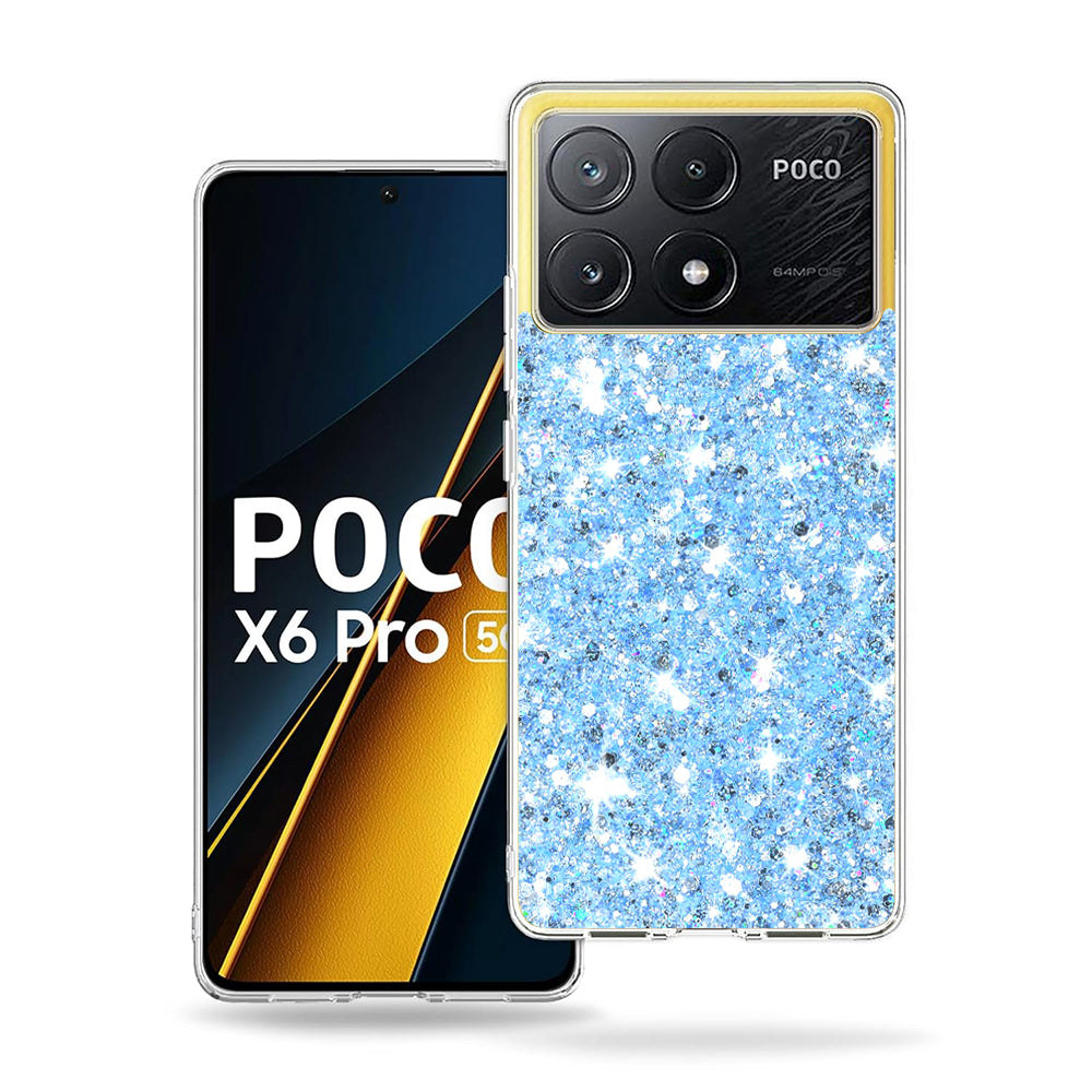 Калъф за Xiaomi Poco X6 Pro, Techsuit, Sparkly Glitter, Син