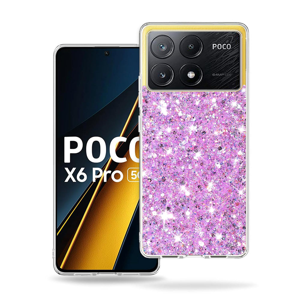 Калъф за Xiaomi Poco X6 Pro, Techsuit, Sparkly Glitter, Magenta