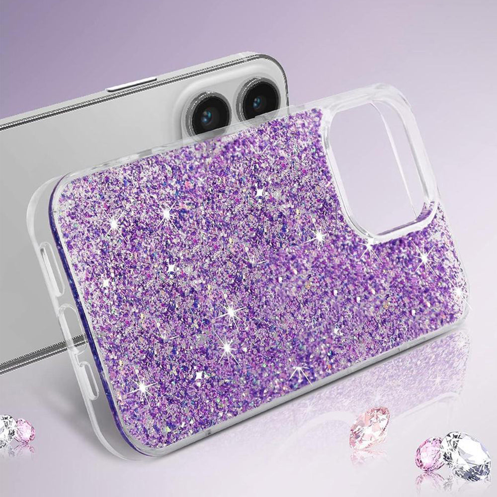 Калъф за Xiaomi Poco X6 Pro, Techsuit, Sparkly Glitter, Лилав