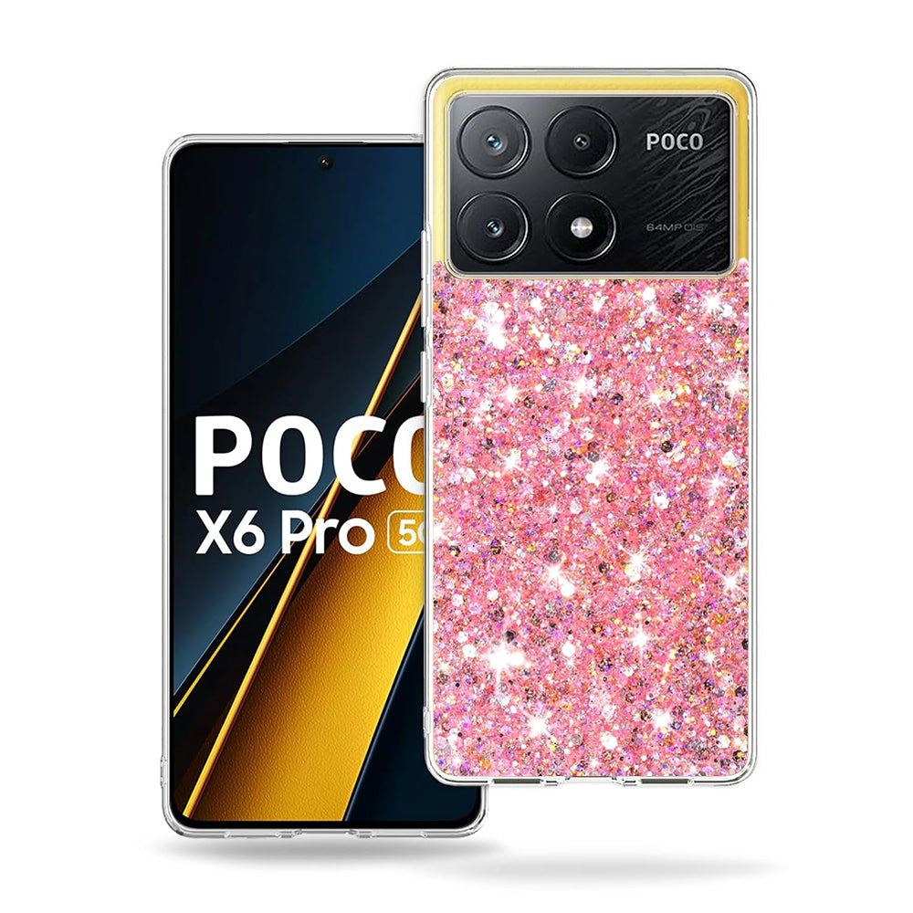 Калъф за Xiaomi Poco X6 Pro, Techsuit, Sparkly Glitter, Розов