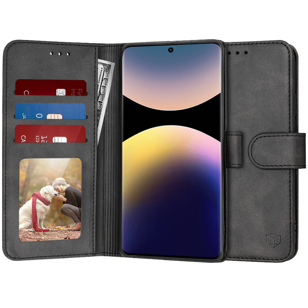 Калъф за Xiaomi Poco X7 / Note 14 Pro 5G, Techsuit, Diary Book, Черен