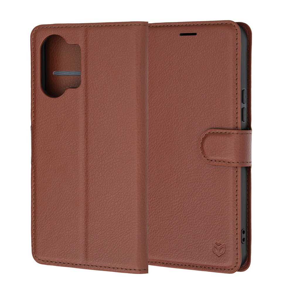 Калъф за Xiaomi Poco X8 Pro Max, Techsuit, Leather Folio, Кафяв