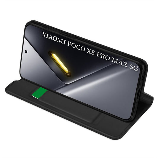 Калъф за Xiaomi Poco X8 Pro Max, Techsuit, Magskin Book, Черен