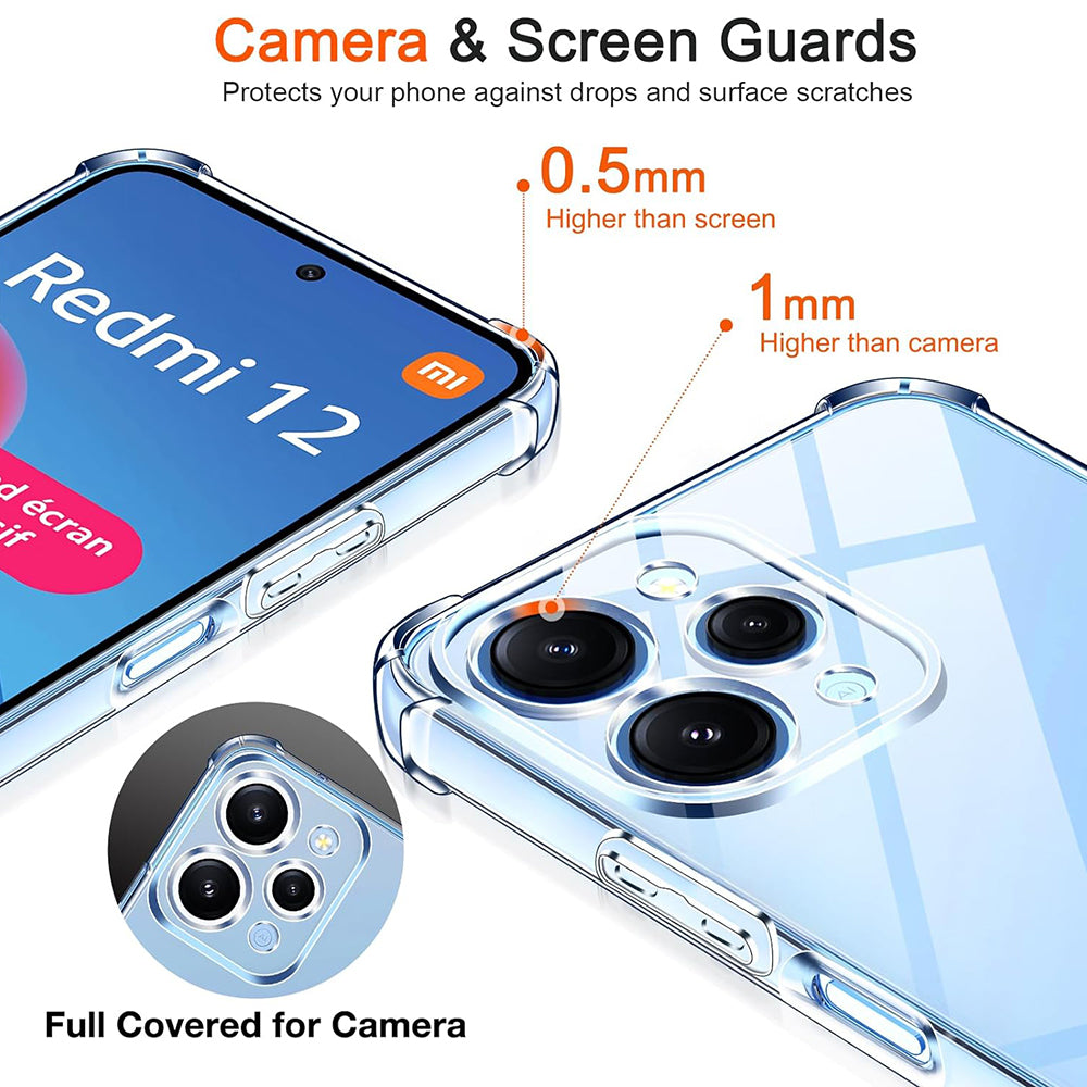 Калъф за Xiaomi Redmi 12 5G / 12, Techsuit, противоударен прозрачен, прозрачен