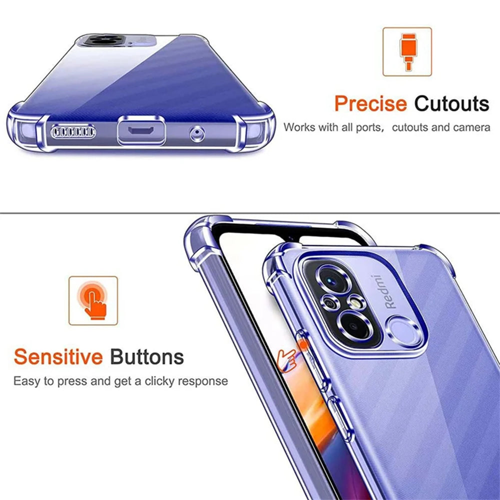 Калъф за Xiaomi Redmi 12C, Techsuit, Shockproof Clear, Прозрачен