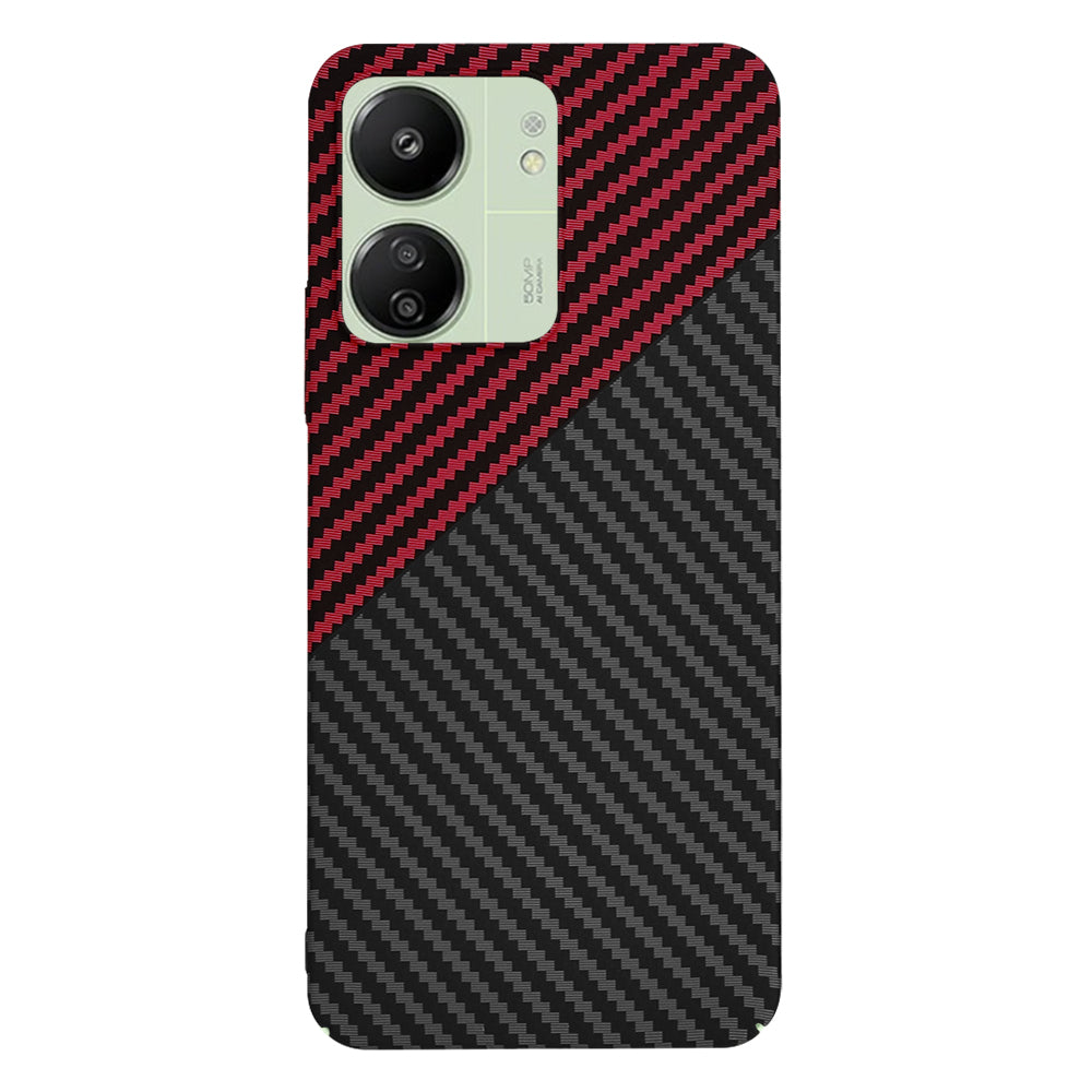 Калъф за Xiaomi Redmi 13C 5G / 13C / Poco C65, Techsuit, Carbonite FiberShell, Черно Червен
