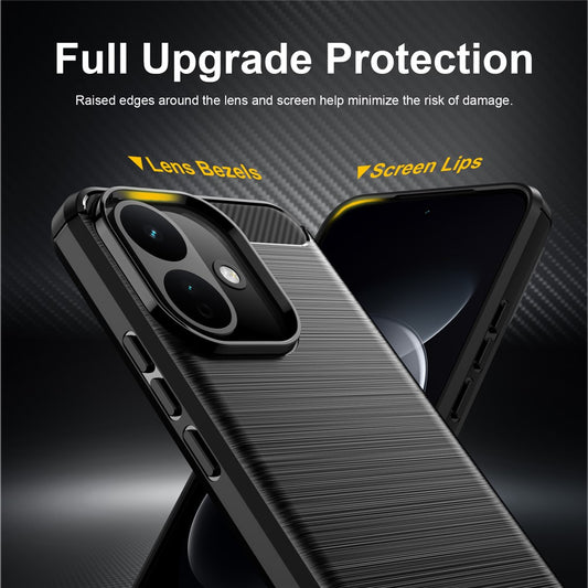 Калъф за Xiaomi Redmi 17C 5G, Techsuit, Карбон, Черен