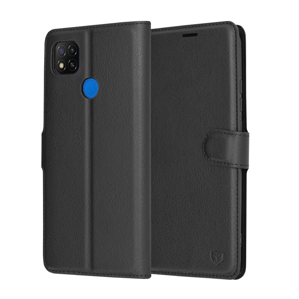 Калъф за Xiaomi Redmi 9C NFC / 9C, Techsuit, Leather Folio, Черен
