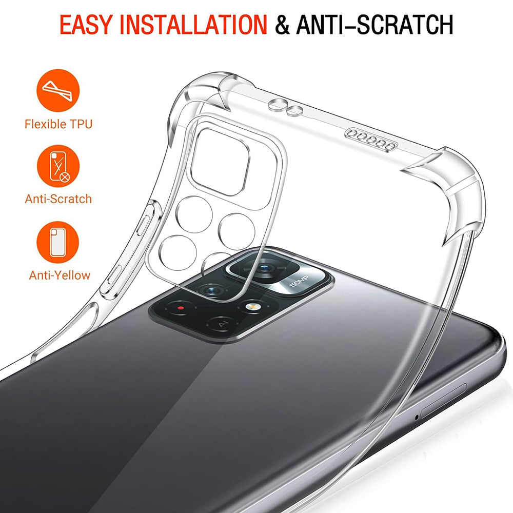 Калъф за Xiaomi Redmi Note 11S / Note 11, Techsuit, противоударен прозрачен, прозрачен
