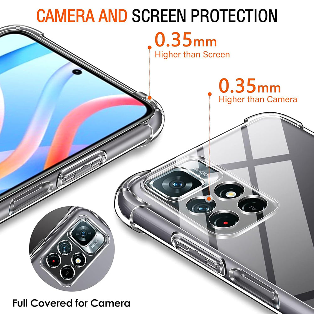 Калъф за Xiaomi Redmi Note 11S / Note 11, Techsuit, противоударен прозрачен, прозрачен