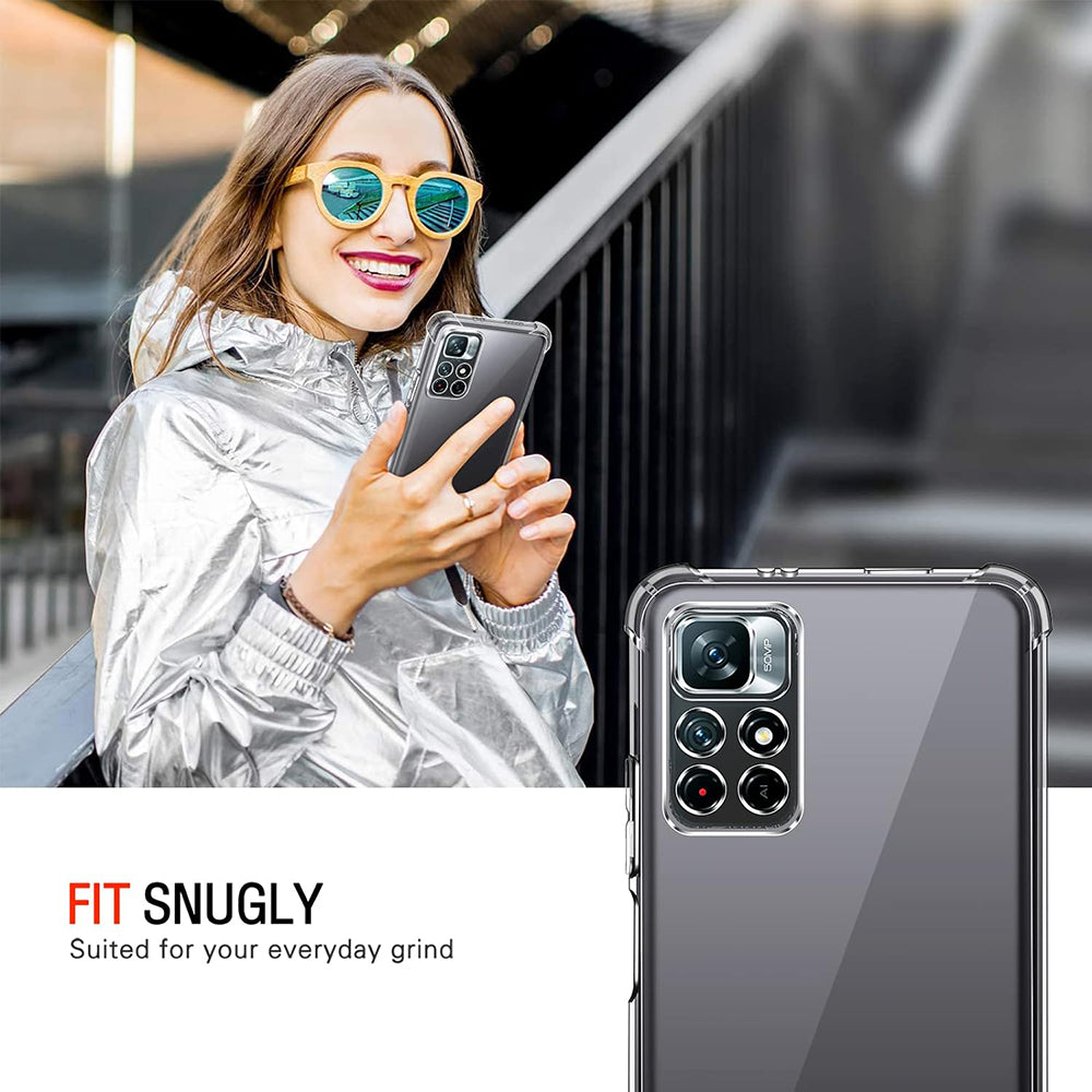 Калъф за Xiaomi Redmi Note 11S / Note 11, Techsuit, противоударен прозрачен, прозрачен