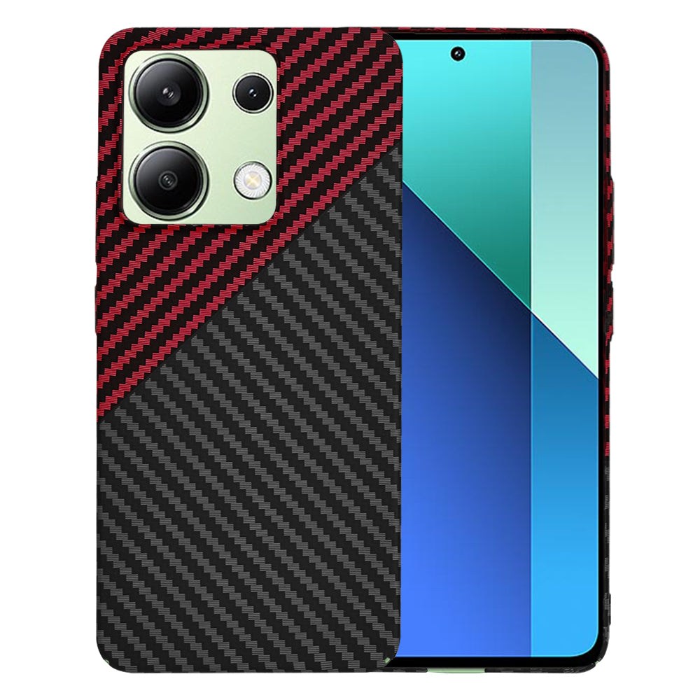 Калъф за Xiaomi Redmi Note 13 4G, Techsuit, Carbonite FiberShell, Черно Червен