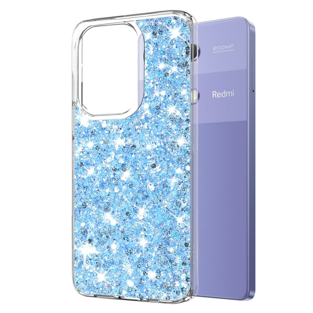 Калъф за Xiaomi Redmi Note 13 Pro 4G / Poco M6 Pro 4G, Techsuit, Блестящ брокат, Син