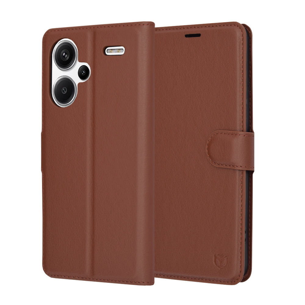 Калъф за Xiaomi Redmi Note 13 Pro+, Techsuit, Leather Folio, Кафяв
