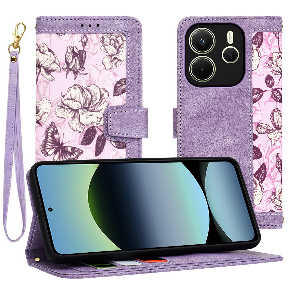 Калъф за Xiaomi Redmi Note 14 4G (Регионален), Techsuit, FlipCraft, Лилав