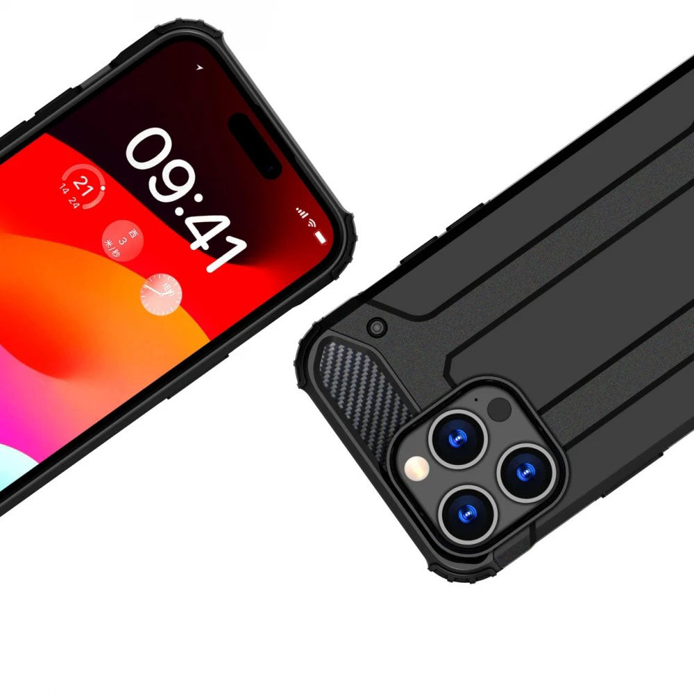 Калъф за Xiaomi Redmi Note 14 4G (Регионален), Techsuit, Hybrid Armor, Черен
