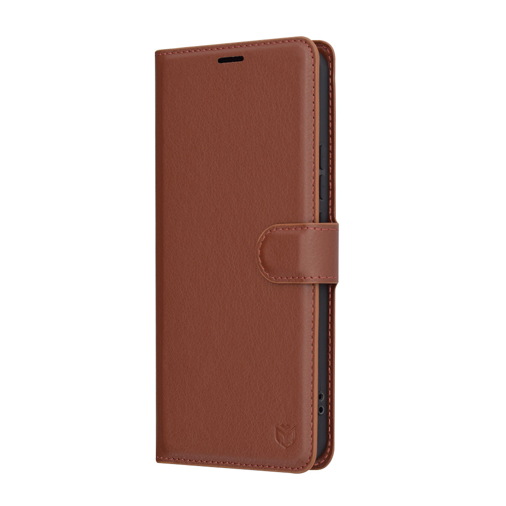 Калъф за Xiaomi Redmi Note 14 4G (Регионален), Techsuit, Кожен Фолио, Кафяв