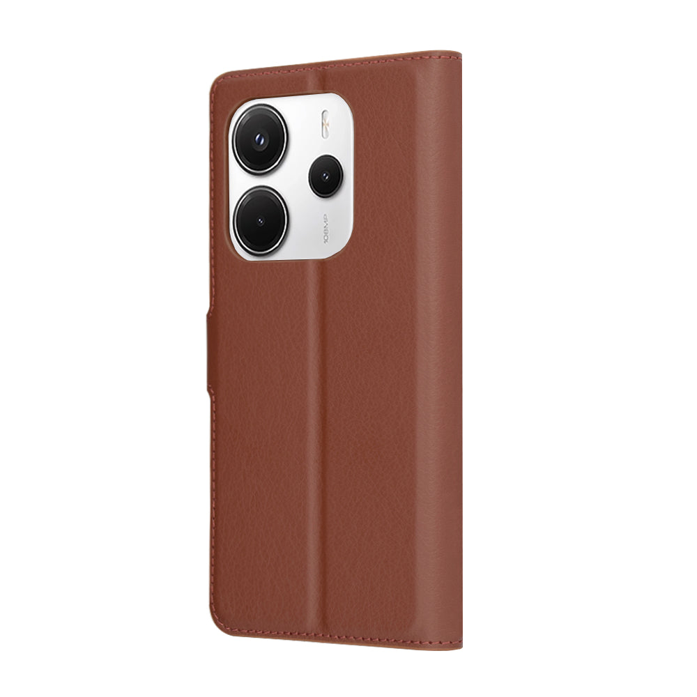 Калъф за Xiaomi Redmi Note 14 4G (Регионален), Techsuit, Кожен Фолио, Кафяв
