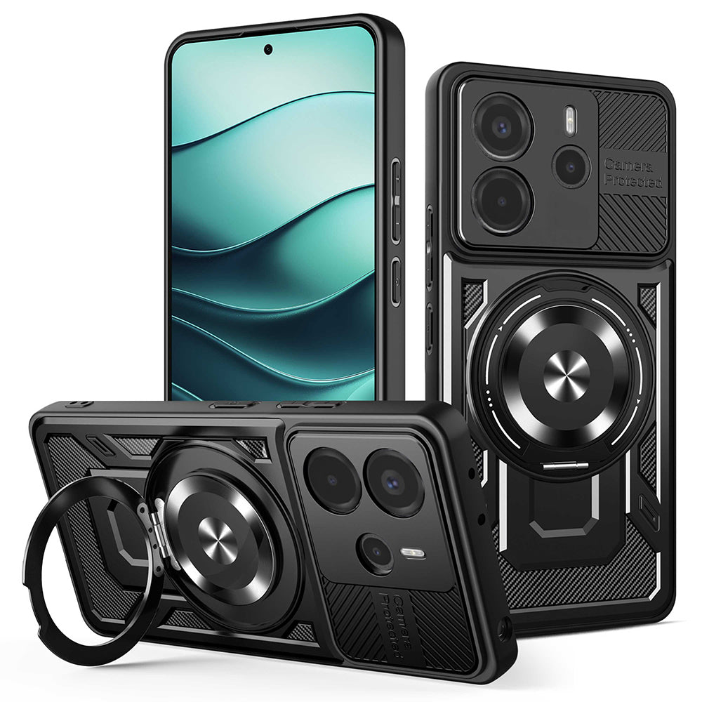 Калъф за Xiaomi Redmi Note 14 4G (Регионален), Techsuit, RuggedCam, Черен