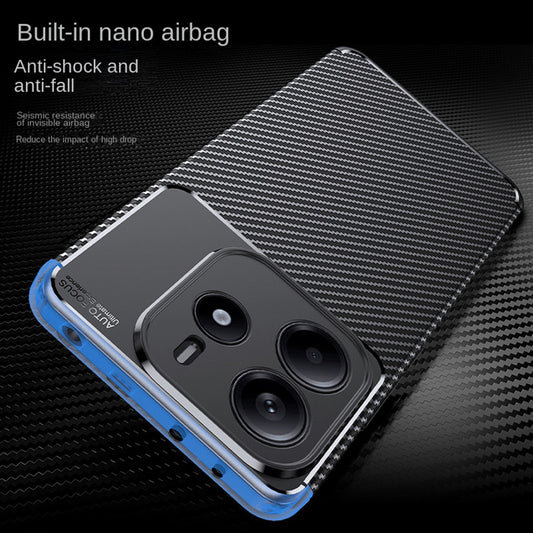 Калъф за Xiaomi Redmi Note 14 5G, Techsuit, CarbonFiber, Черен