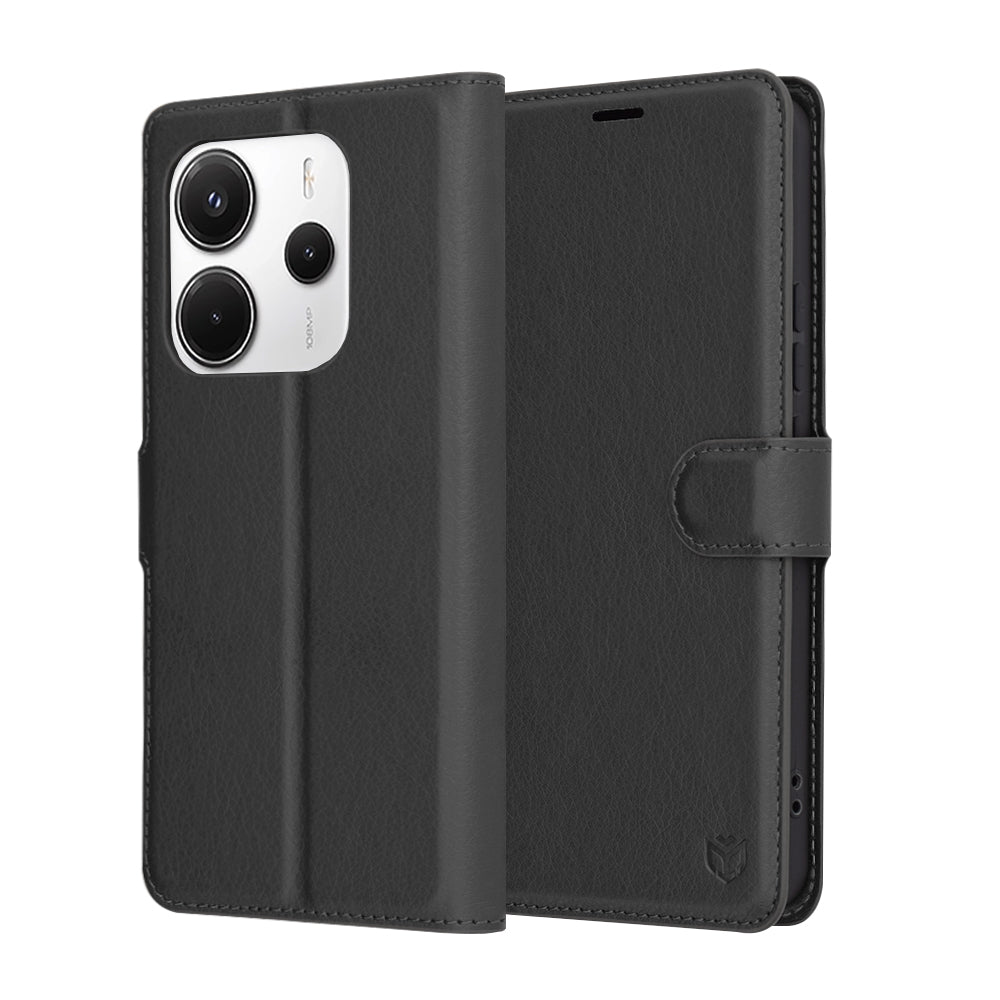 Калъф за Xiaomi Redmi Note 14 5G, Techsuit, Leather Folio, Черен